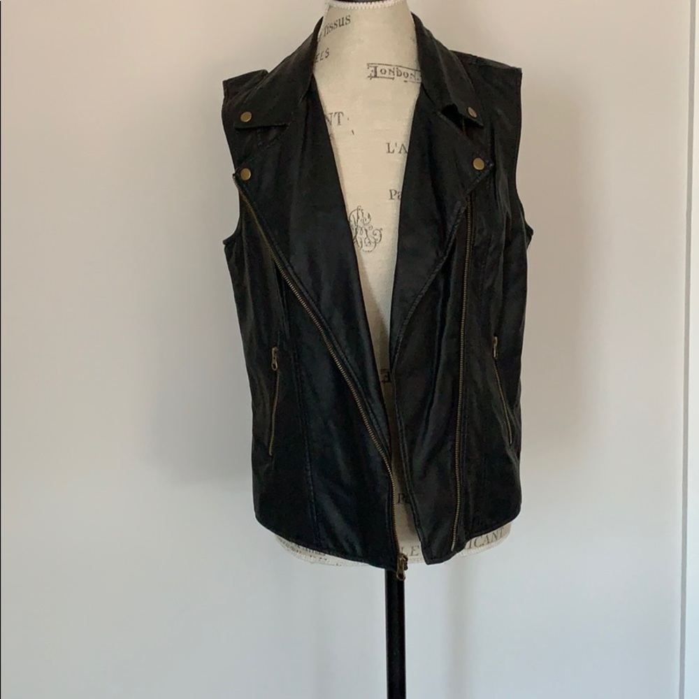 Faux leather vest